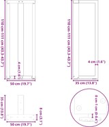 thumbnail of Helloshop26 - Set aus 2 T-förmigen Bartischbeinen mit verstellbaren Füßen 50 x 35 x 110 cm schwarz pulverbeschichteter Stahl 02_0057360