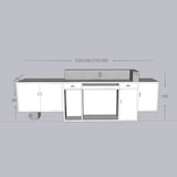 thumbnail of Empfangstresen, Bar, Holz- und Metalldesign, kommerzieller Empfangstresen, geeignet für Café und Geschäft 220×60×100cm【DLSA220】