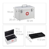 thumbnail of Relaxdays Erste Hilfe Koffer, Verbandskasten Alu mit Tragegurt, leer, Medizinbox für Notfälle, HBT: 19x32x20 cm, silber