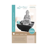 thumbnail of Buddha Brunnen mit LED Beleuchtung 13x18cm Keramik Zimmerbrunnen Tischbrunnen Wasserbrunnen Dekoration Wohnzimmer Balkon Terrasse Grau Schwarz