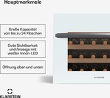 thumbnail of Klarstein Vinoline 24 Built-In Uno Weinschrank | 24 Flaschen | Integrierbar | LED | Weiße Glastür Weiß
