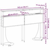 thumbnail of vidaXL Stauraum-Kopfteil Wandmontiert Grau Sonoma 140 cm Holzwerkstoff