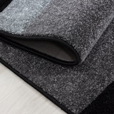 thumbnail of Carpetsale24 Teppich Läufer 80x300 cm – Kurzflor Konturenschnitt in Schwarz Grau – Kariertes Design, für Flur, Küche, Wohnzimmer