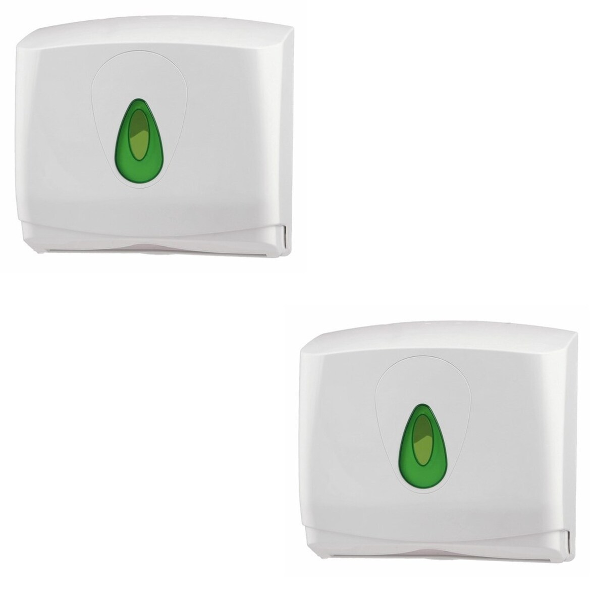 2 PlastiQline Papierhandtuchspender MINI - Kunststoff - weiß - Handtuchspender