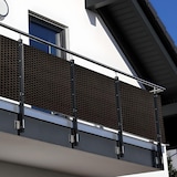 thumbnail of NYVI Polyrattan Balkon Sichtschutz Privafence - Balkonbespannung mit Metallösen - UV-fest, Wetterfest, Blickdicht 300x90 cm Dunkelbraun