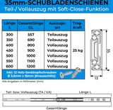 thumbnail of 8x Schubladenschienen Softclose 35mm 4 Paar Länge 450mm Teleskopschienen mit Selbsteinzug Dämpfung