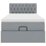 thumbnail of vidaXL Ottoman-Bett mit Matratze & LEDs Hellgrau 90x200 cm Stoff