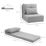thumbnail of HOMCOM Poltrona Letto 3 in 1 Chaise Longue e Divano da Terra Grigio