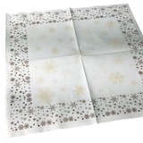 thumbnail of 50 Servietten Weihnachten Airlaid 40cm x 40cm weiß mit Schneeflocken-Motiv