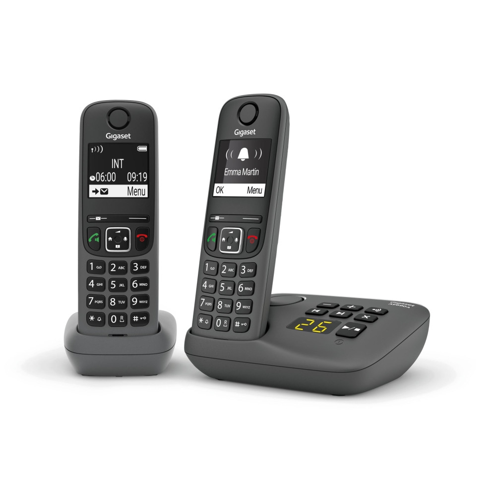 Gigaset AE690A Duo Telefon Anthrazit mit Anrufbeantworter