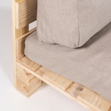 thumbnail of Palete de sofá com almofadas, pinho novo, Poliéster 250 gr, Cor Castanho Olefina, 120x80x70