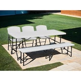 thumbnail of METRO PROFESSIONAL Banco dobrável Pamua, aço, assento em HDPE, 183 cm, branco