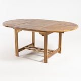 thumbnail of Mesa de jardín extensible 120/180 cm de madera teca, Redonda, Madera teca grado A, Tamaño: 120/180x77 cm, Tratamiento al agua aplicado