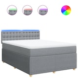 thumbnail of vidaXL Boxspringbett mit Matratze Hellgrau 140x200 cm Stoff