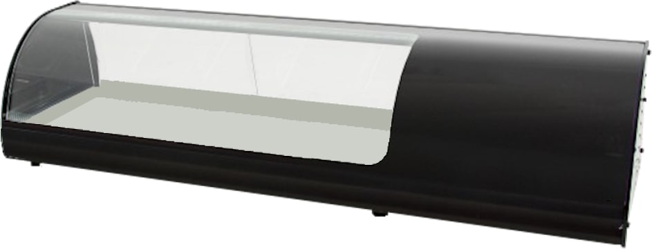 Gekühlte tapas-vitrine für 4 gn 1/3 gebogenes glas - 1105x400x285 mm - 160 W 230/1V - 13CC2114 Eurast