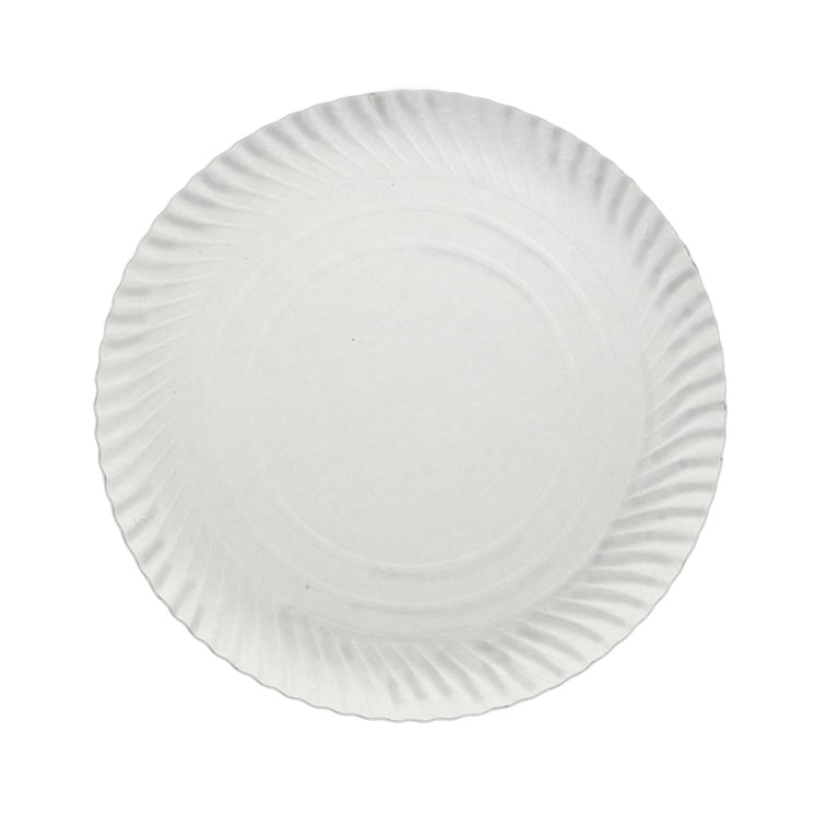 MONOUSO - Pappteller Rund Weiß 21cm 500g/m2 (100 Stück)