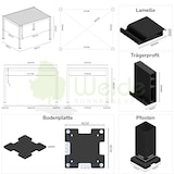 thumbnail of Weide Deluxe | Pergola Voll Aluminium freistehend | 3 x 4 M | Lamellendach anthrazit