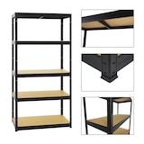 thumbnail of PROREGAL Mega Deal | 5x Schwerlastregal Slim Elephant S | HxBxT 180x90x45 cm | 5 Ebenen | Fachlast 350 kg | Schwarz | Stecksystem Lagerregal 5 Stk.