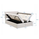 thumbnail of Polsterbett 140x200 mit Stauraum, hydraulischem Lattenrost, Holz/MDF-Rahmen, Leinenbezug, komfortabel, Beige