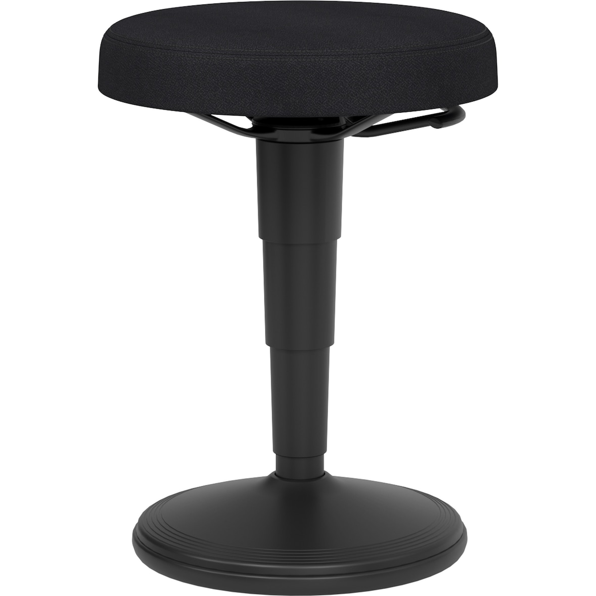 bümö Stehhilfe ergonomisch & höhenverstellbar, Sitz- und Stehhocker in schwarz mit Tellerfuß - Ergonomischer Hocker, Stehstuhl, Bürohocker