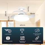 thumbnail of YOEVU Ventilador de techo Compact Mini con luz, motor DC, aspas plegables, mando a distancia
