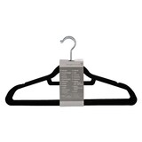 thumbnail of Tarrington House Beflockte Kleiderbügel, Kunststoff/Nylon/Metall, 44 x 24 x 0.6 cm, 10 Stück, schwarz