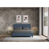 thumbnail of Letto contenitore imbottito 160x190 microfibra blu Sleeper