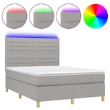 thumbnail of vidaXL Boxspringbett mit Matratze & LED Hellgrau 140x190 cm Stoff