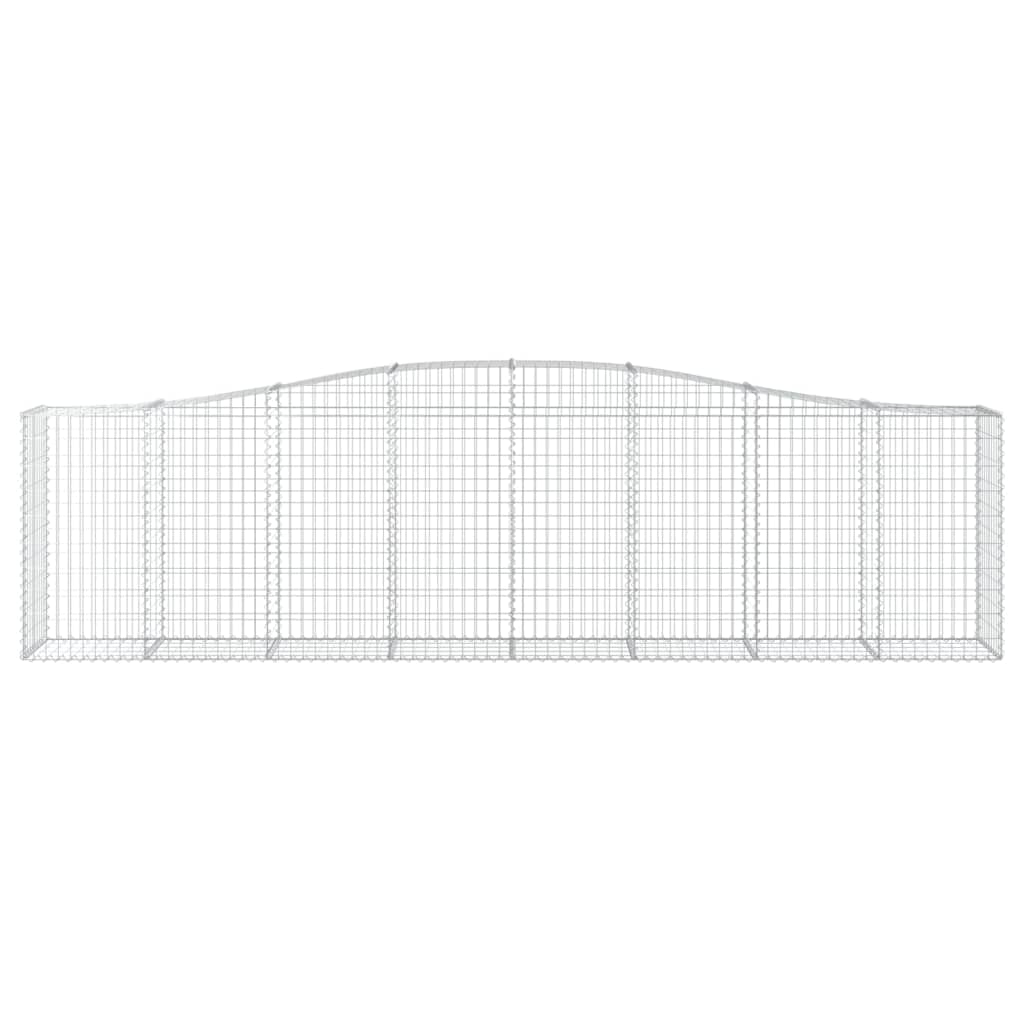 vidaXL Gabionen mit Hochbogen 2 Stk. 400x50x100/120cm Verzinktes Eisen