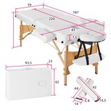 thumbnail of 2-Zonen Massageliege-Set 7,5cm Polsterung + Rollen + Tascheweiß