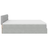 thumbnail of vidaXL Ottoman-Bett mit Matratzen & LEDs Hellgrau 200x200 cm Samt