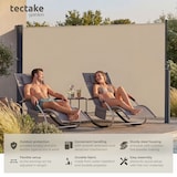 thumbnail of TECTAKE toldo lateral retráctil con mecanismo enrollable, poliéster impermeable, acero beige 300x9x180 cm