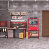 thumbnail of Relaxdays Schwerlastregal, Traglast 160 kg, 4 Ebenen, HxBxT 147,5 x 75,5 x 30,5 cm, Keller & Garage, Metallregal, rot
