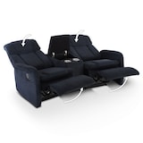 thumbnail of Kinosessel, 2er-Fernsehsessel mit mechanischer Relaxfunktion, Easy-Lift, für 2 Personen, 2 Getränkehalter, Cord-Mikrofaser in Nachtblau, Raburg Maxx
