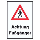 thumbnail of Achtung Fußgänger Schild A0 Rückseite selbstklebend