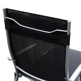 thumbnail of Sonnenliege klappbar Schwarz 137x64x101 cm mit Kissen verstellbarer Rückenlehne wetterbeständig pulverbeschichtetes Metallgestell Textilene Bezug