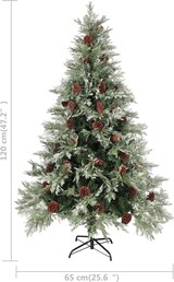 thumbnail of vidaXL Weihnachtsbaum mit Zapfen Grün und Weiß 120 cm PVC & PE