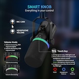 thumbnail of Microphone Dynamique Pour Podcasting Enregistrement Gaming Streaming Noir YONIS