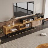thumbnail of TV-Ständer Marmor Holzmaserung mit PVC-Kante stabile Eisenbeine TV-Regal Stauraum Wohnzimmer Marmor- und Holzfarbe 120x30x50 cm