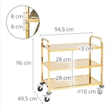 thumbnail of Royal Catering - Serveerwagen - 3 planken -  - tot 300 kg - planken: 89,5 x 49,5 cm