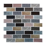 thumbnail of Relaxdays Fliesenaufkleber 10er Set, Steinoptik, selbstklebend, Küche & Bad, 31x31cm, Klebefliesen, Design A, mehrfarbig