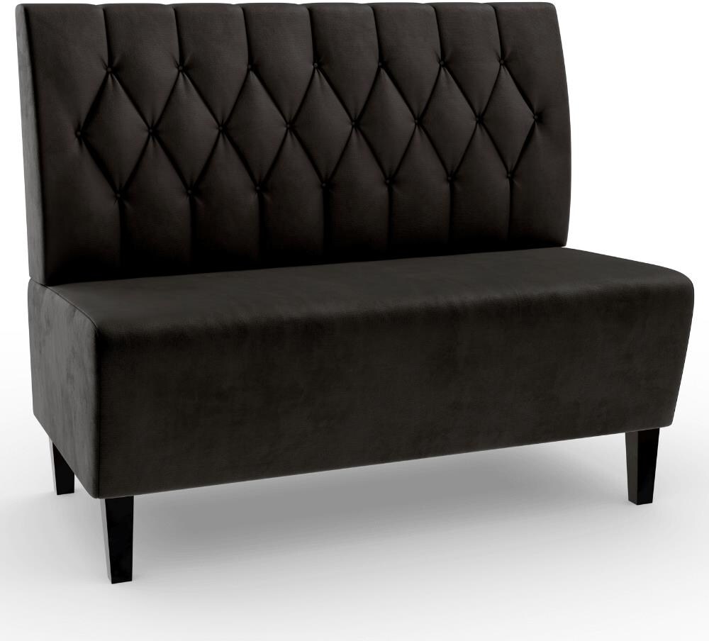 Gastro Sitzbank Paris | 100 cm breit | Samtstoff in Schwarz | Diamant | Dinerbank