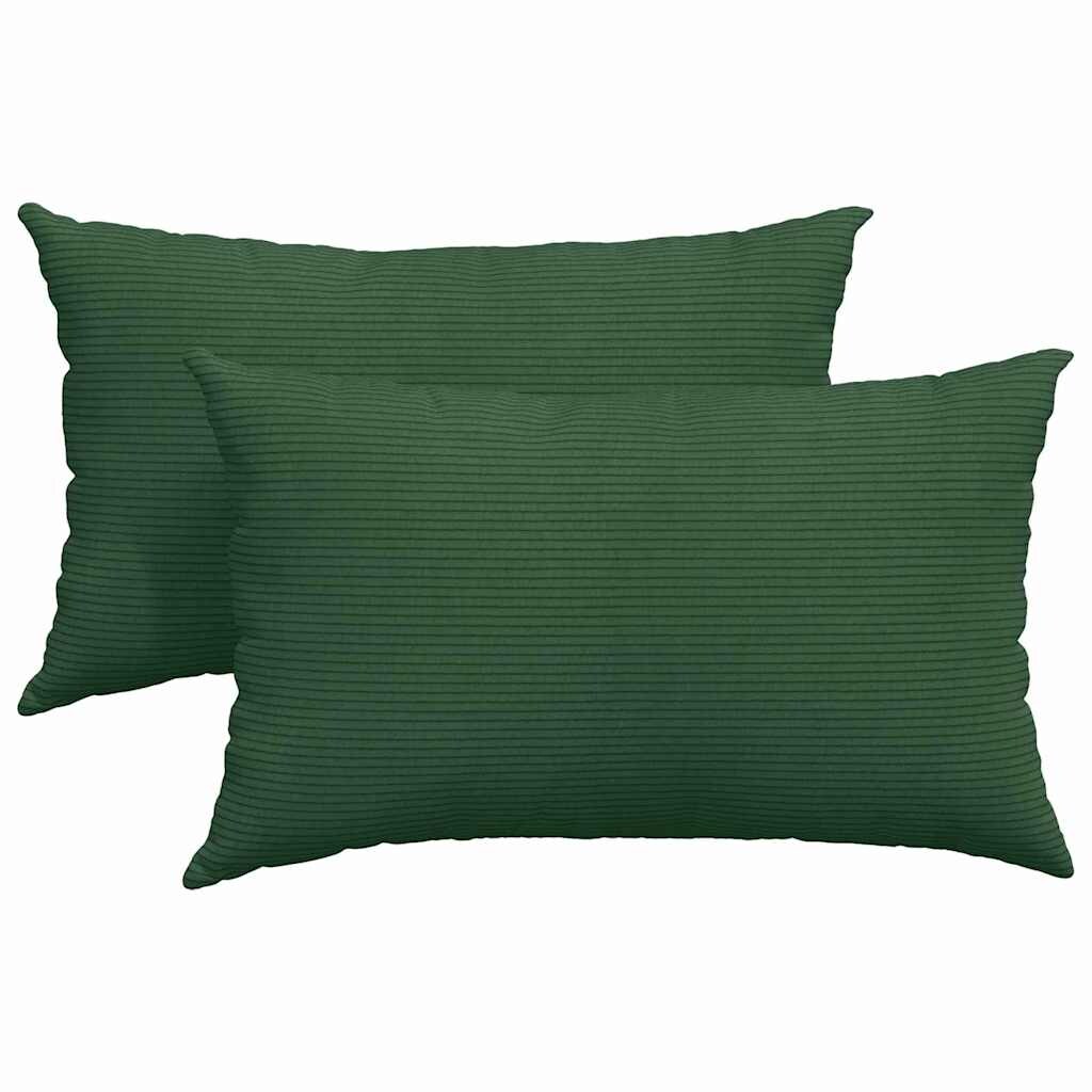vidaXL Sofakissen 2 pcs Dunkelgrün 50 x 30 cm Cordstoff
