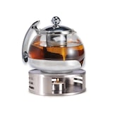 thumbnail of Teekanne Glas mit Edelstahl Stövchen Tee Set Teewärmer Teebereiter ca. 1,2 Liter