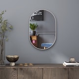 thumbnail of HOMCOM espejo de baño ovalado 60x90 cm con marco de aluminio espejo de pared decorativo horizontal o vertical para salón entrada pasillo plata