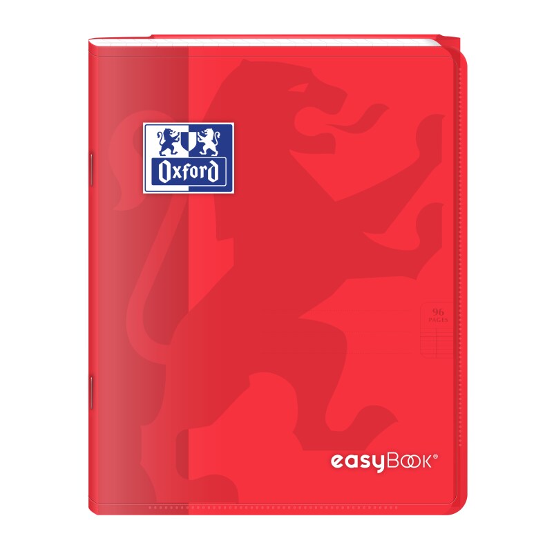 Lot de 10 Cahier EasyBook piqué 17x22, 96p./48 feuilles 90g/m², Séyès, coloris rouge