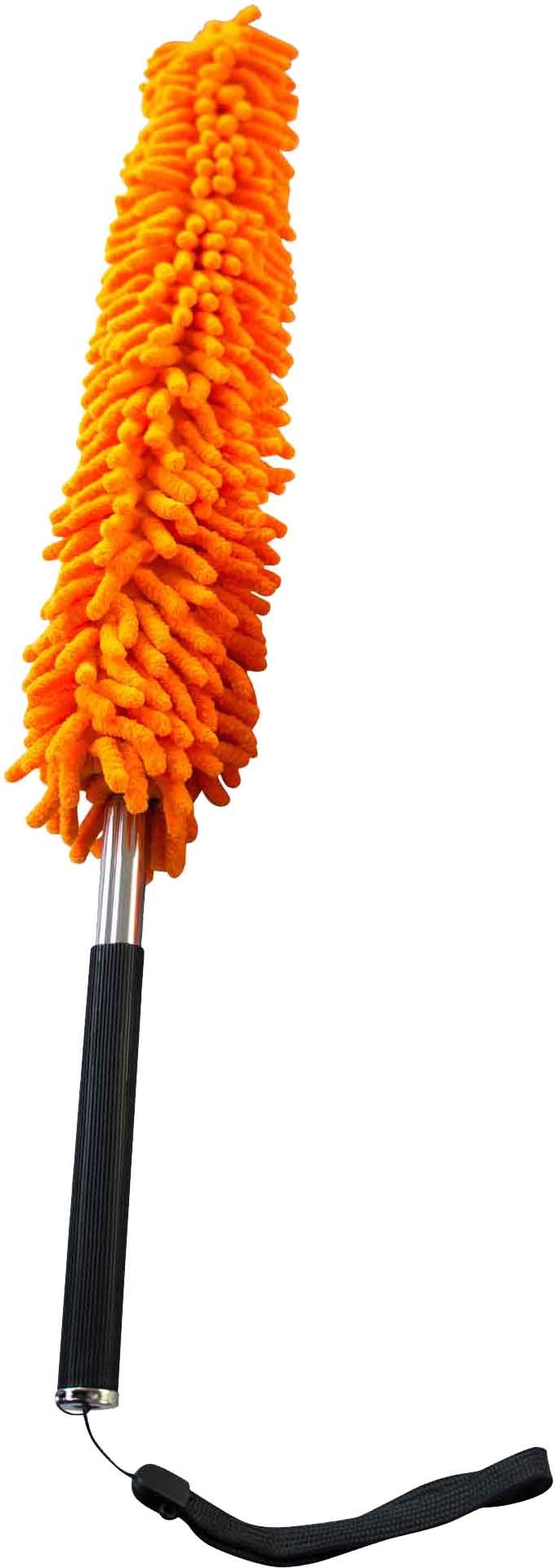 Staubwedel mit ausziehbaremTeleskop-Stiel und flexiblen Köpfen Orange