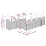 thumbnail of vidaXL 11-tlg. Garten-Bistro-Set mit Kissen Braun Poly Rattan