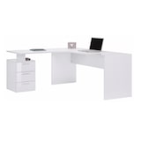 thumbnail of Web Furniture NEW SELINA Scrivania ad Angolo Melaminico 3 Cassetti 160x180cm   Bianco Lucido