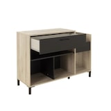 thumbnail of Meuble rangement vinyle -   - Platine - Style urbain - Décor chene - Noir - L 115 x P 40 x H 81 cm GAMI